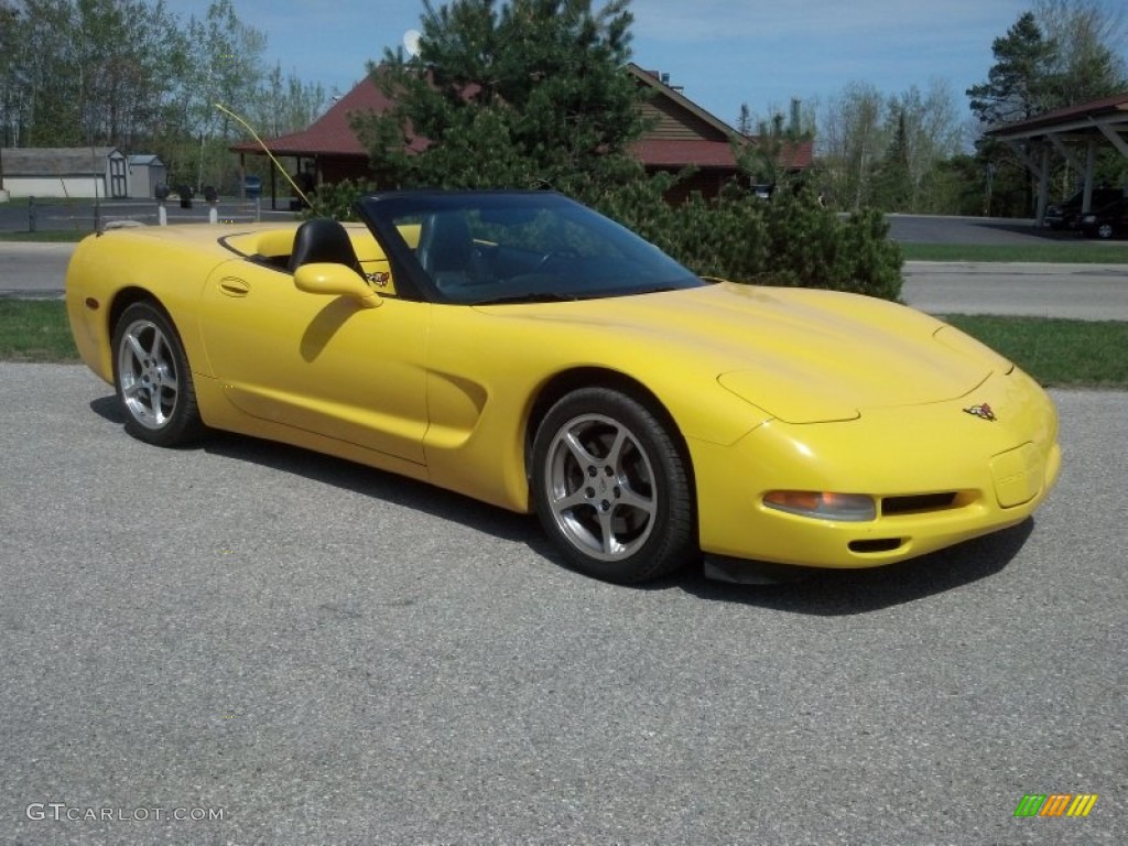 2002 Corvette Convertible - Millenium Yellow / Black photo #1