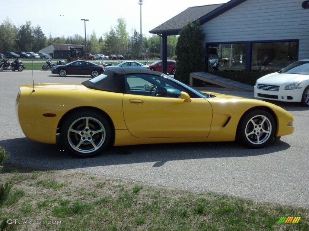 2002 Corvette Convertible - Millenium Yellow / Black photo #3