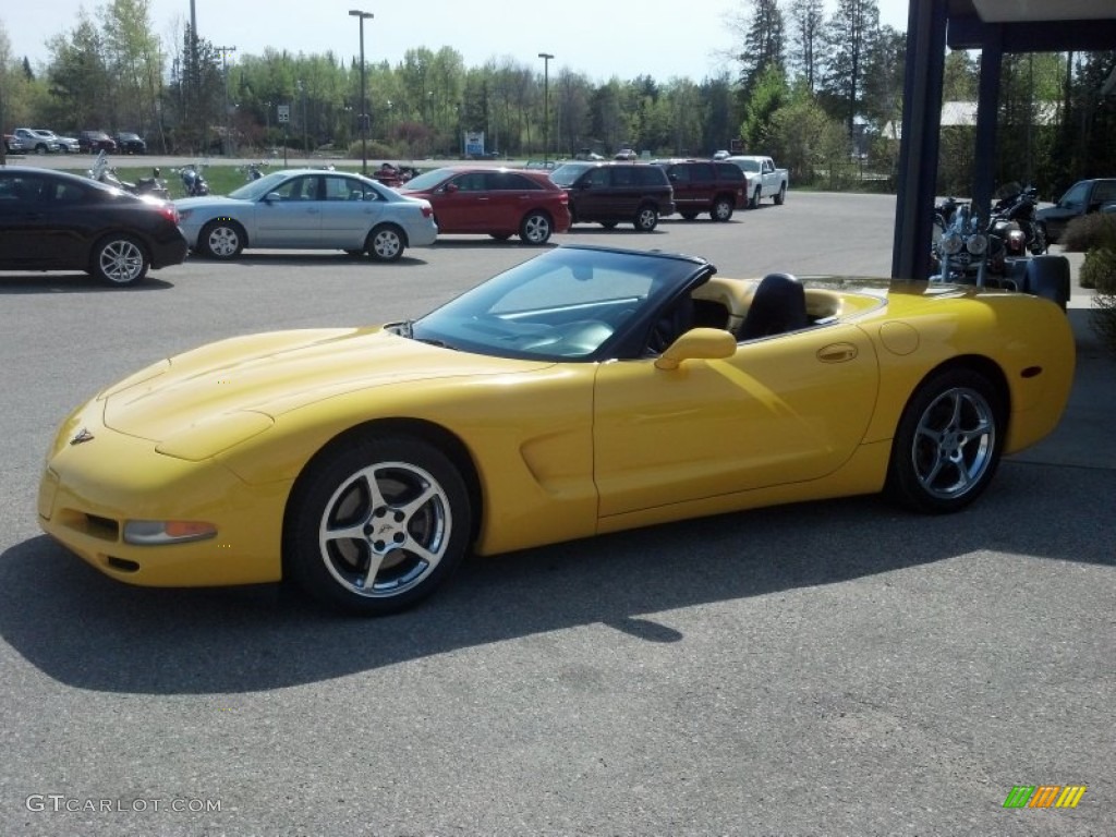 2002 Corvette Convertible - Millenium Yellow / Black photo #7