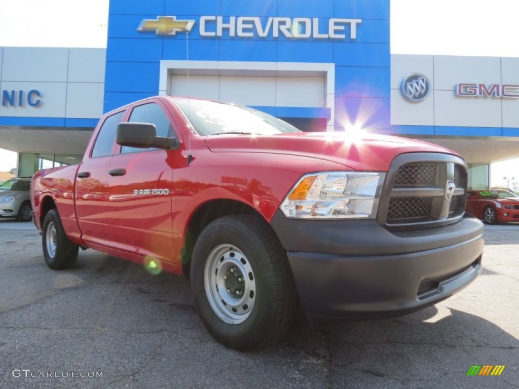 2012 Ram 1500 ST Quad Cab - Flame Red / Dark Slate Gray/Medium Graystone photo #1