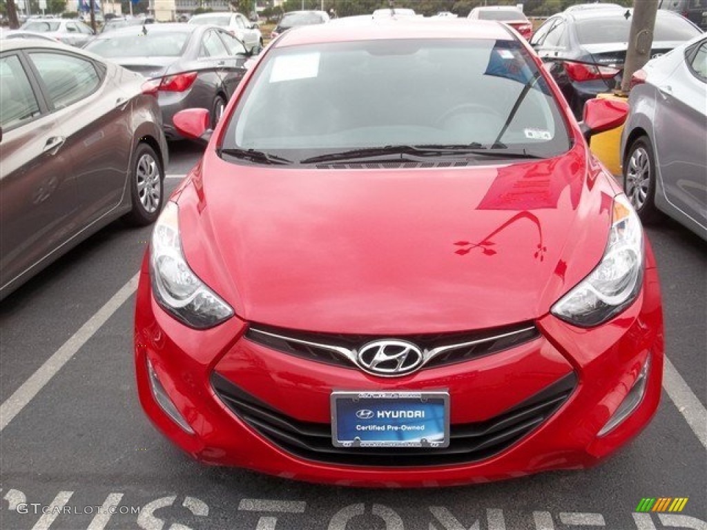 2013 Elantra Coupe GS - Volcanic Red / Blue photo #1