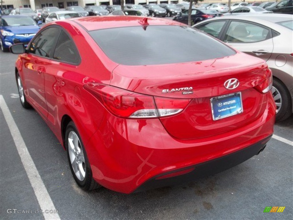 2013 Elantra Coupe GS - Volcanic Red / Blue photo #7