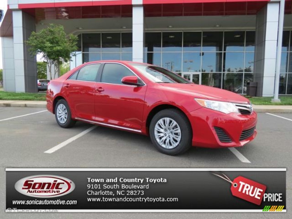 2013 Camry LE - Barcelona Red Metallic / Ivory photo #1