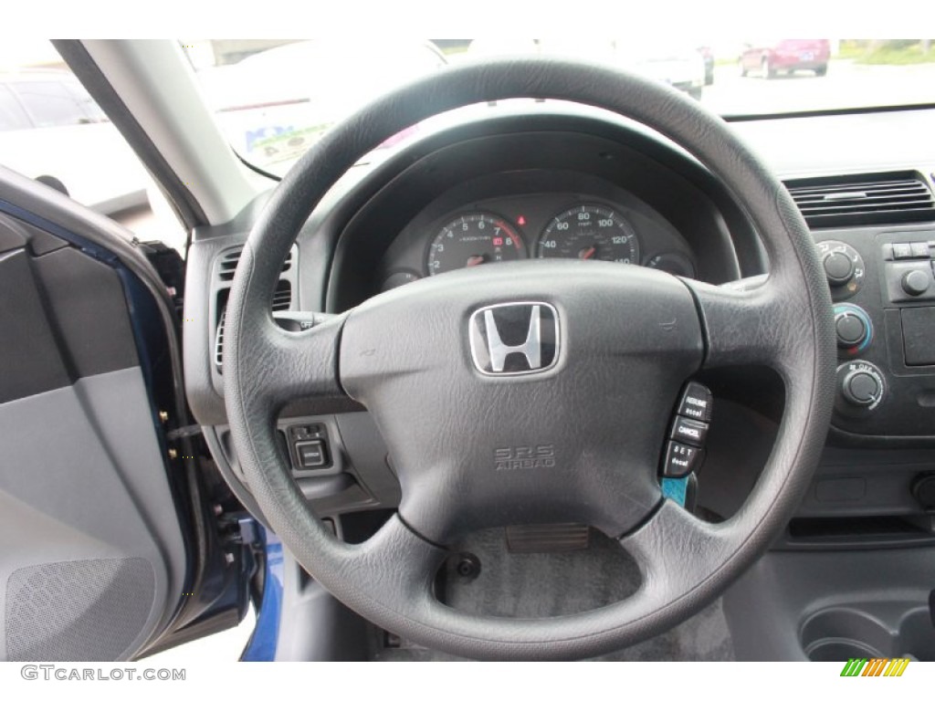 2001 Honda Civic EX Sedan Gray Steering Wheel Photo #80888243