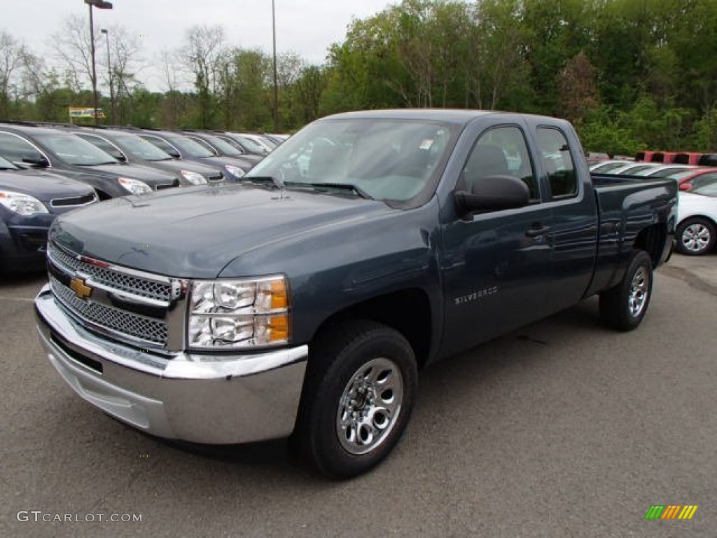 2013 Silverado 1500 Work Truck Extended Cab - Blue Granite Metallic / Dark Titanium photo #4