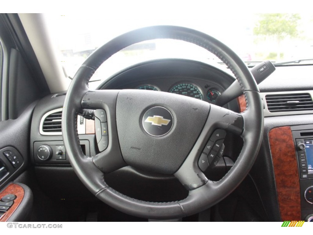 2008 Chevrolet Suburban 1500 LTZ Ebony Steering Wheel Photo #80888758
