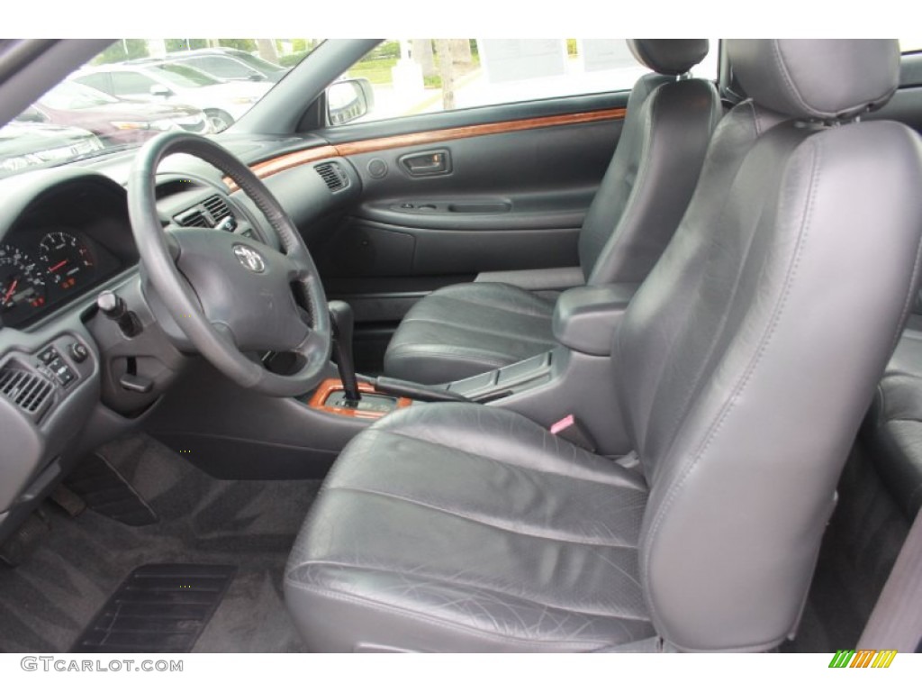 Charcoal Interior 2002 Toyota Solara SLE V6 Coupe Photo #80889070