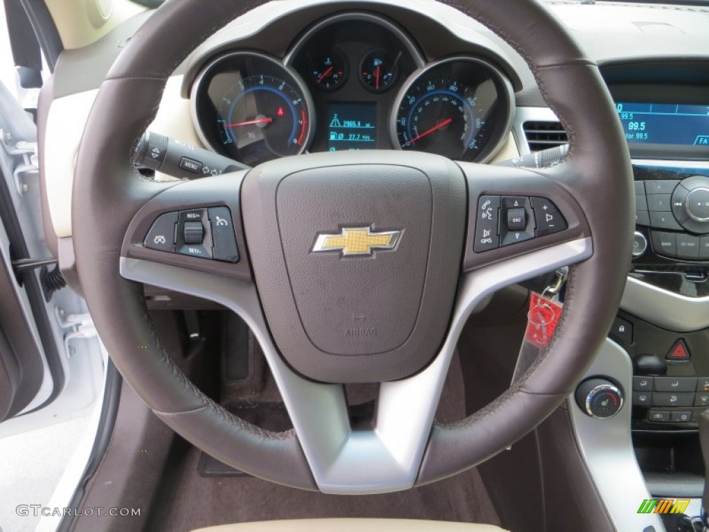 2012 Chevrolet Cruze LT Cocoa/Light Neutral Steering Wheel Photo #80894007