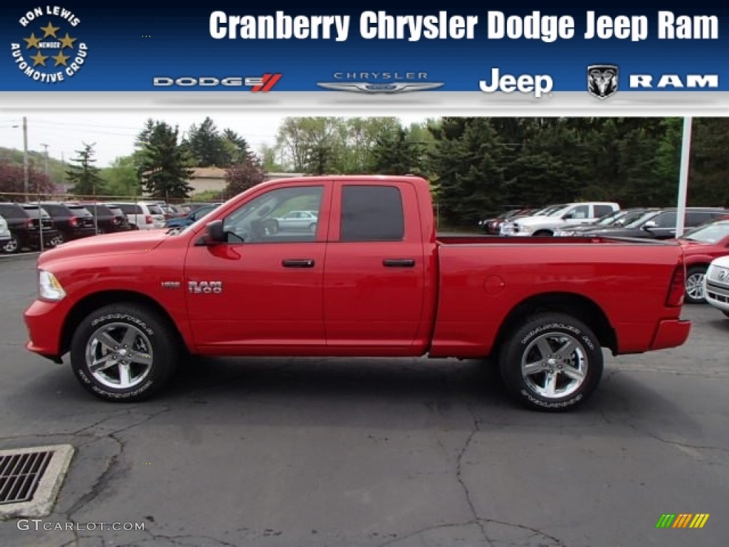 2013 1500 Express Quad Cab 4x4 - Flame Red / Black/Diesel Gray photo #1