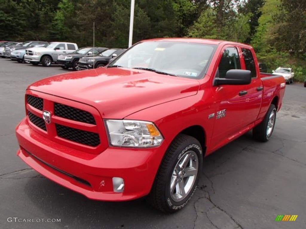 2013 1500 Express Quad Cab 4x4 - Flame Red / Black/Diesel Gray photo #2