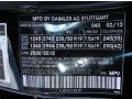 040: Black 2013 Mercedes-Benz GLK 250 BlueTEC 4Matic Color Code