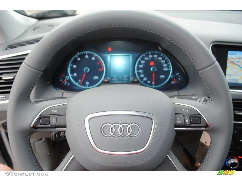 2013 Audi Q5 3.0 TFSI quattro Steel Grey Steering Wheel Photo #80898601