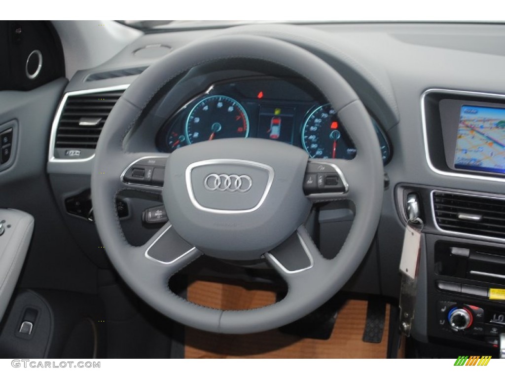 2013 Audi Q5 3.0 TFSI quattro Steel Grey Steering Wheel Photo #80898831
