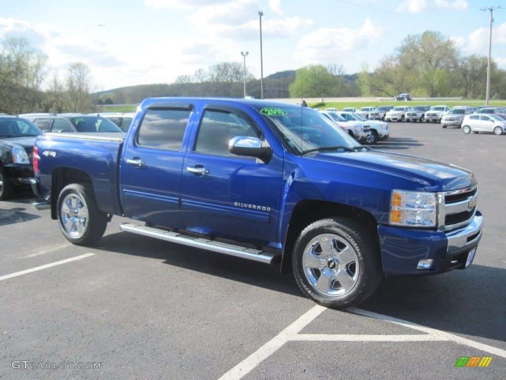 2010 Silverado 1500 LT Crew Cab 4x4 - Laser Blue Metallic / Ebony photo #3