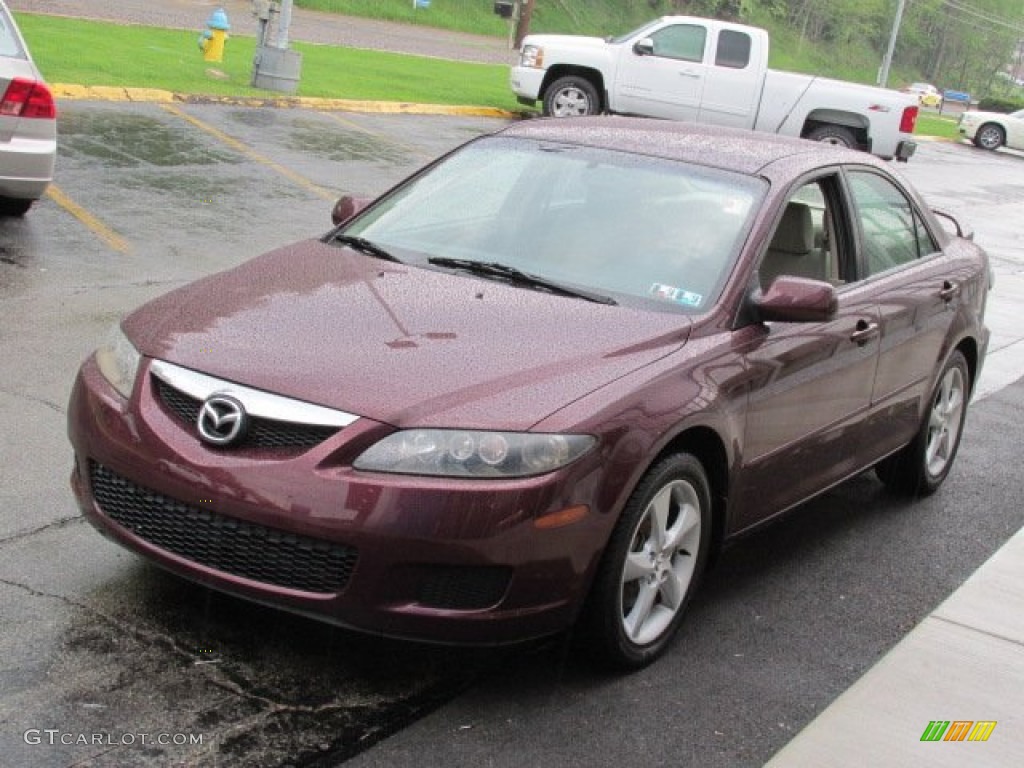 2006 MAZDA6 s Sport Sedan - Dark Cherry Metallic / Beige photo #6