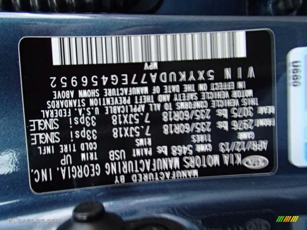 2014 Sorento EX V6 AWD - Wave Blue / Beige photo #20