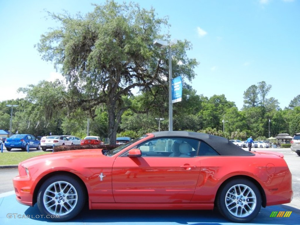 2014 Mustang V6 Premium Convertible - Race Red / Medium Stone photo #2