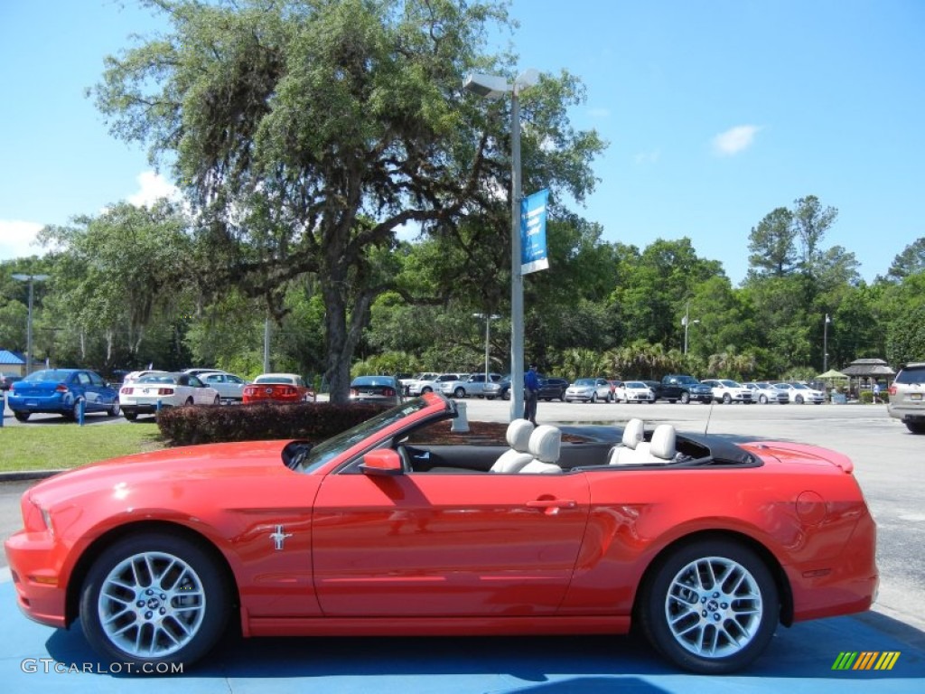 2014 Mustang V6 Premium Convertible - Race Red / Medium Stone photo #4