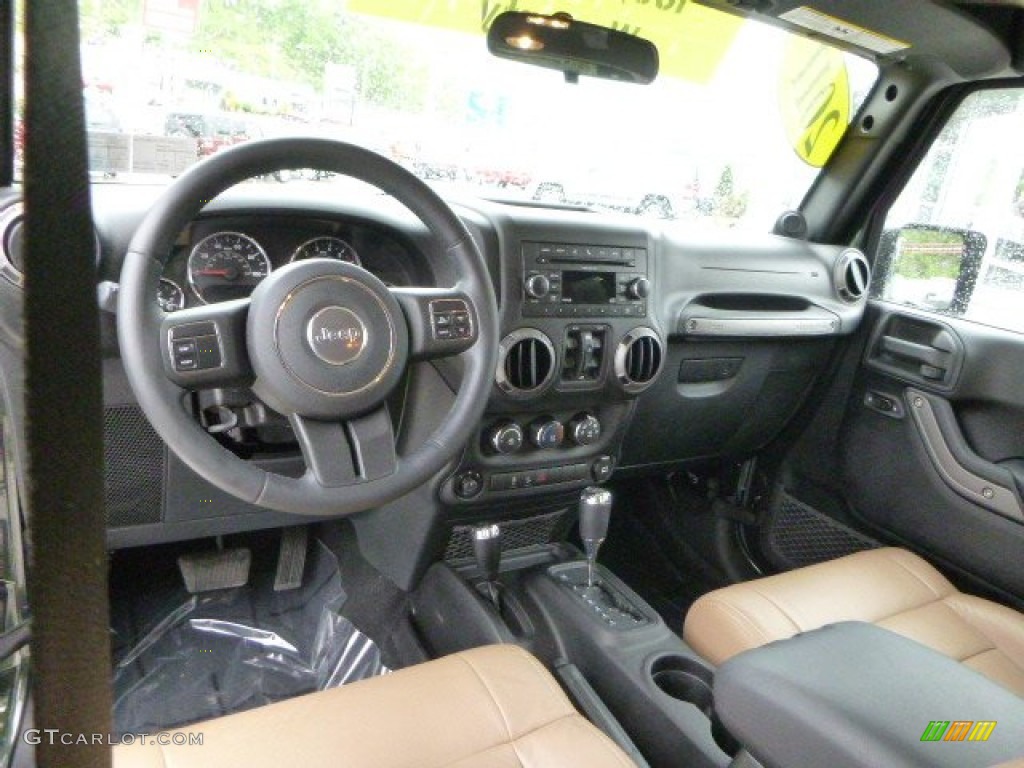 2011 Jeep Wrangler Unlimited Sport 4x4 Black/Dark Saddle Dashboard Photo #80902518