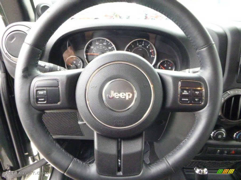 2011 Jeep Wrangler Unlimited Sport 4x4 Black/Dark Saddle Steering Wheel Photo #80902633