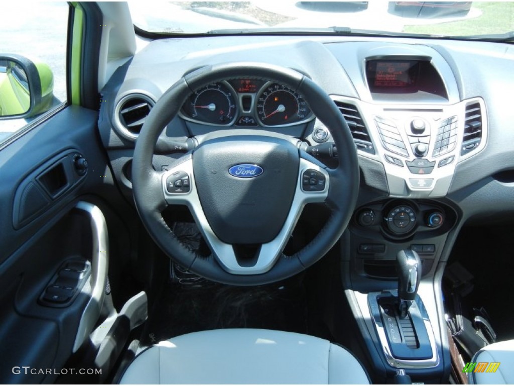2013 Ford Fiesta Titanium Sedan Cashmere Leather Steering Wheel Photo #80902954