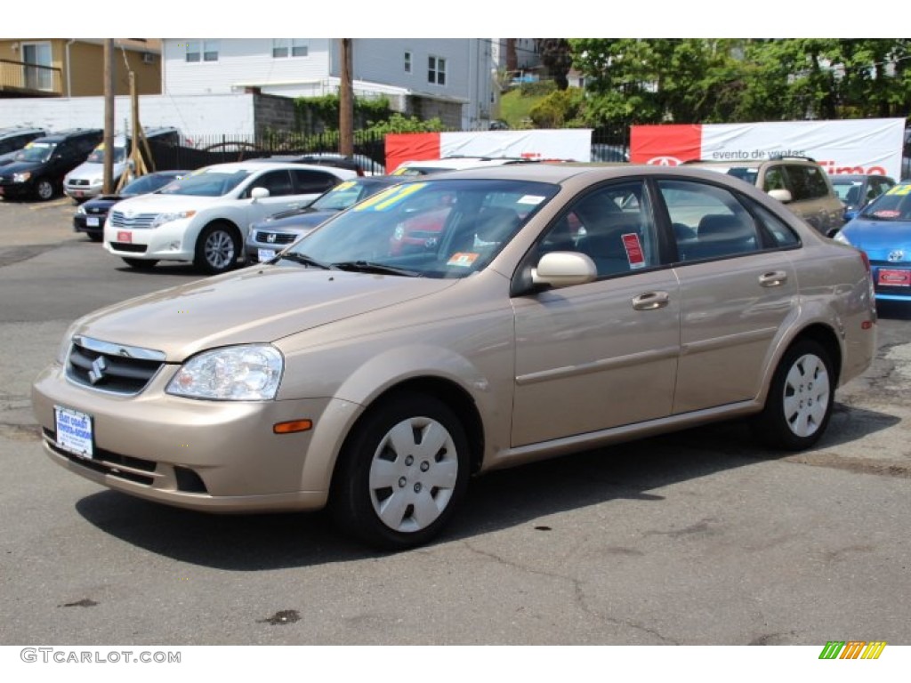 2007 Forenza Sedan - Champagne Beige Metallic / Grey photo #3