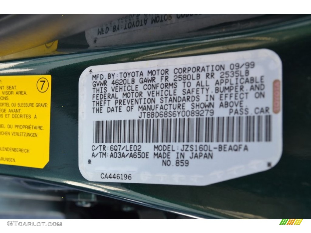 2000 Lexus GS 300 Color Code Photos