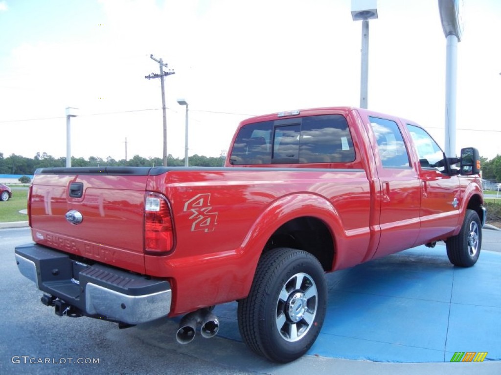 Vermillion Red 2013 Ford F250 Super Duty Lariat Crew Cab 4x4 Exterior Photo #80906312