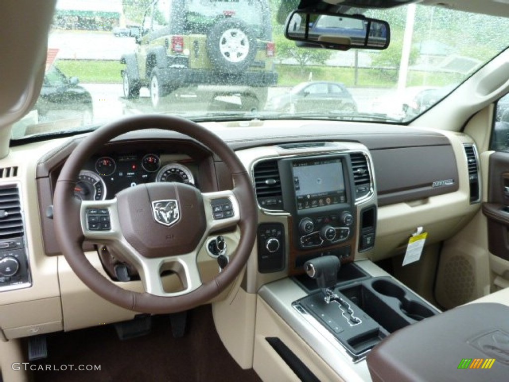 2013 1500 Laramie Crew Cab 4x4 - Western Brown Pearl / Canyon Brown/Light Frost Beige photo #12