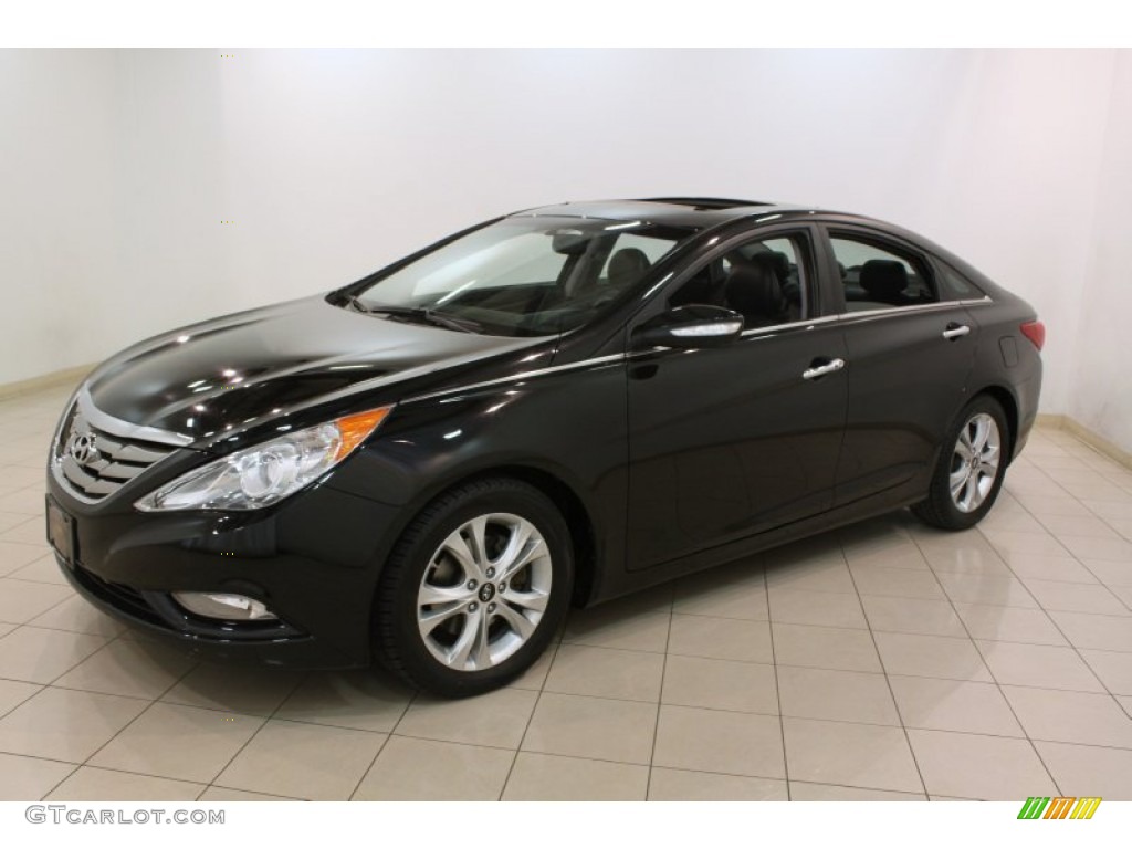 2011 Sonata Limited - Midnight Black / Black photo #3