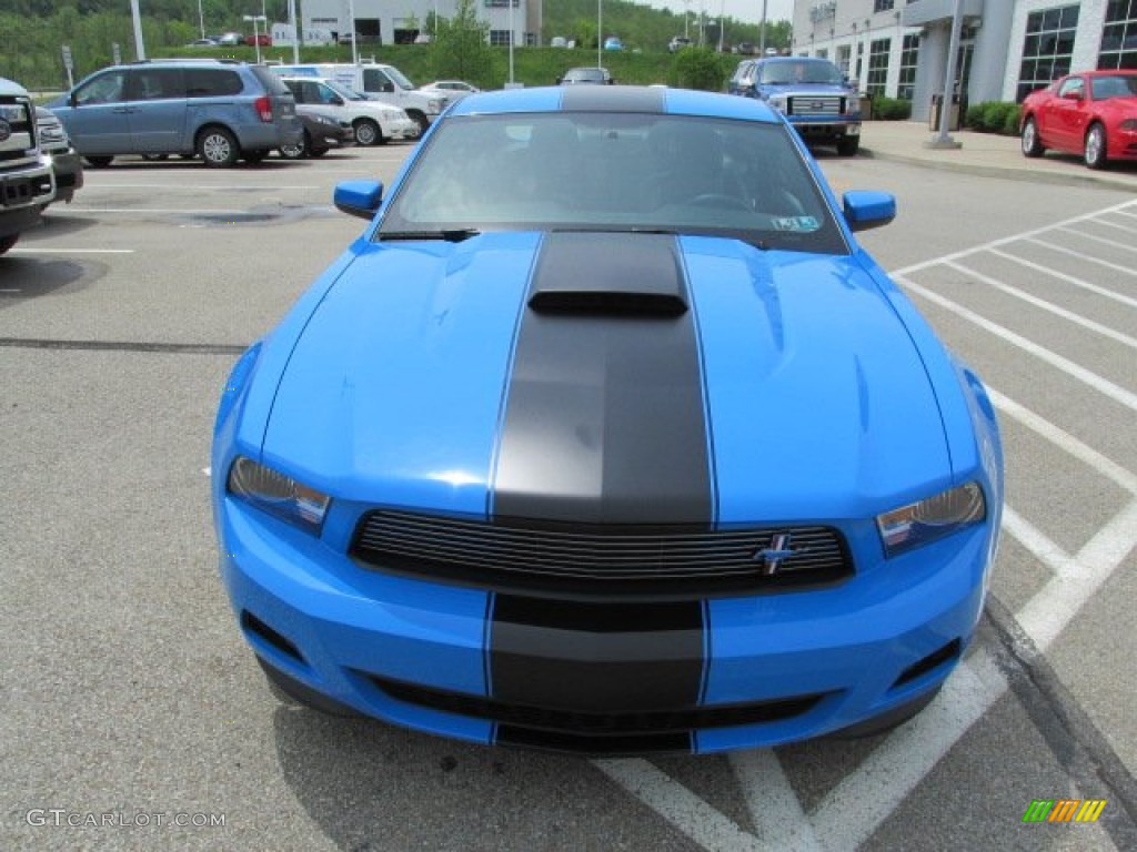 2011 Mustang V6 Premium Coupe - Grabber Blue / Charcoal Black photo #4