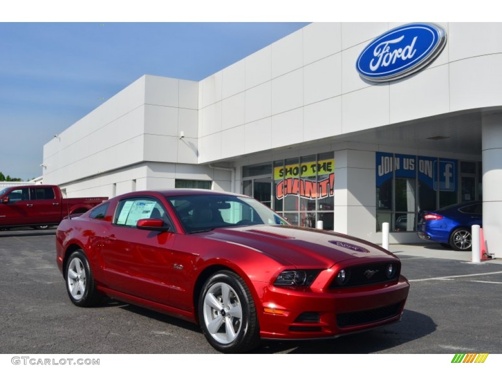 2014 Mustang GT Premium Coupe - Ruby Red / Medium Stone photo #1