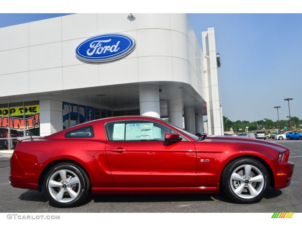 2014 Mustang GT Premium Coupe - Ruby Red / Medium Stone photo #2