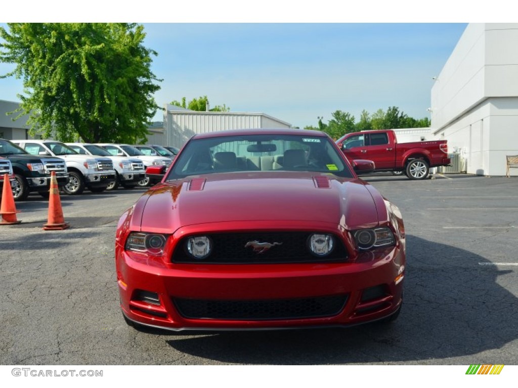 2014 Mustang GT Premium Coupe - Ruby Red / Medium Stone photo #7