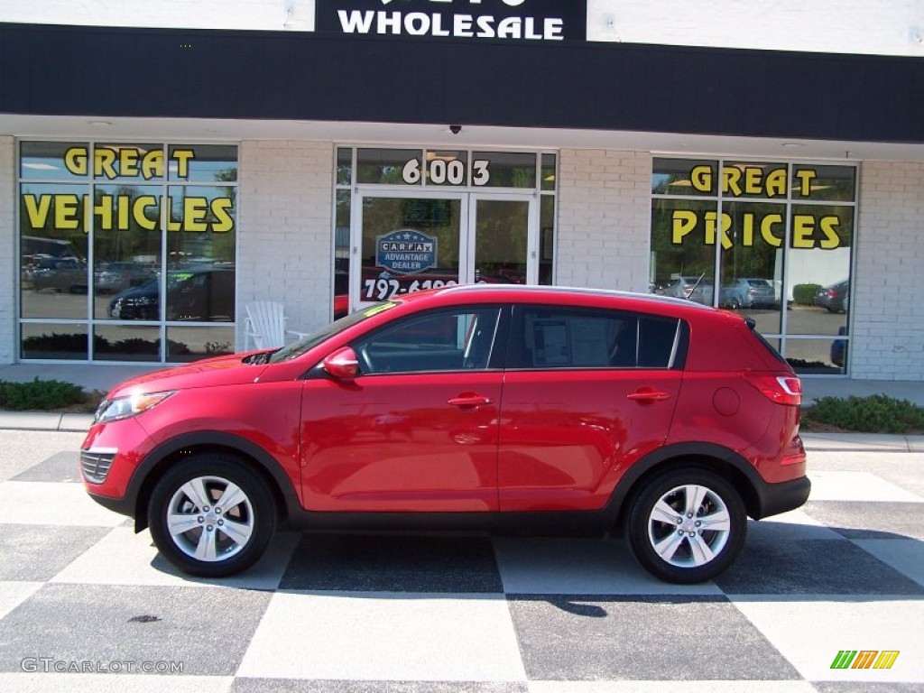 2012 Sportage LX - Signal Red / Alpine Gray photo #1