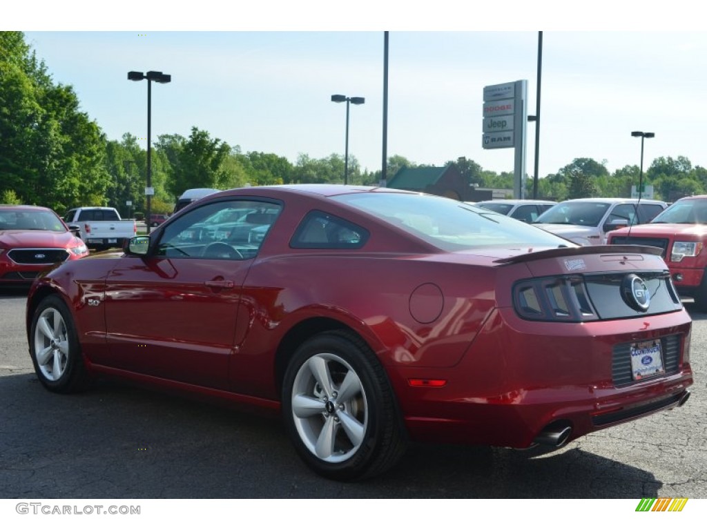 2014 Mustang GT Premium Coupe - Ruby Red / Medium Stone photo #32