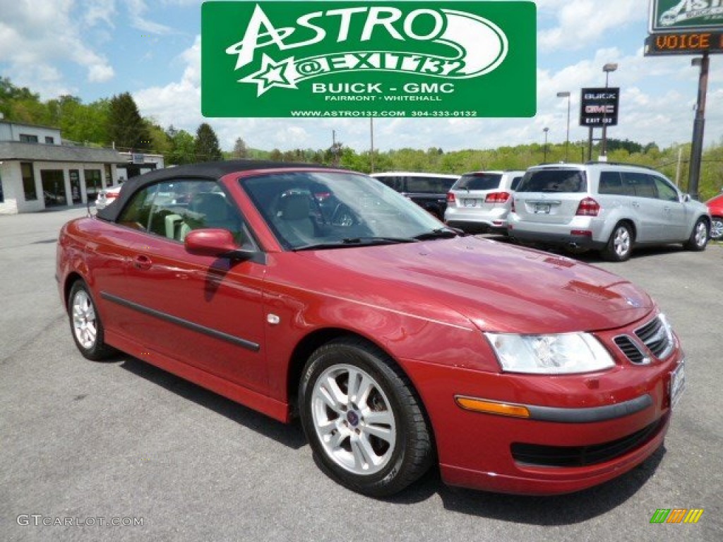 2006 9-3 2.0T Convertible - Chili Red Metallic / Parchment photo #1