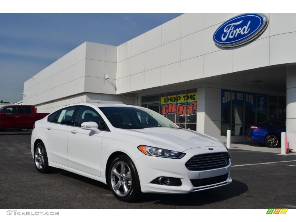 2013 Fusion SE 1.6 EcoBoost - Oxford White / SE Appearance Package Charcoal Black/Red Stitching photo #1