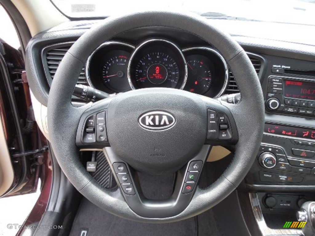 2011 Kia Optima EX Beige Steering Wheel Photo #80916234