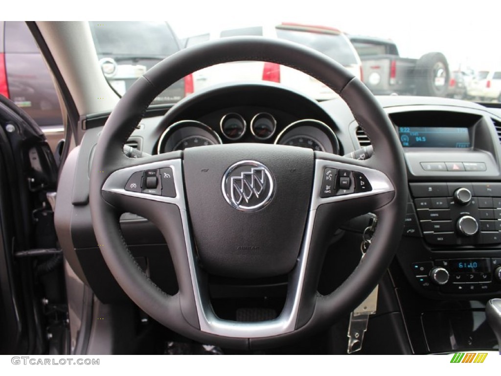 2011 Buick Regal CXL Ebony Steering Wheel Photo #80917438