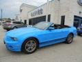 2013 Grabber Blue Ford Mustang V6 Premium Convertible  photo #2