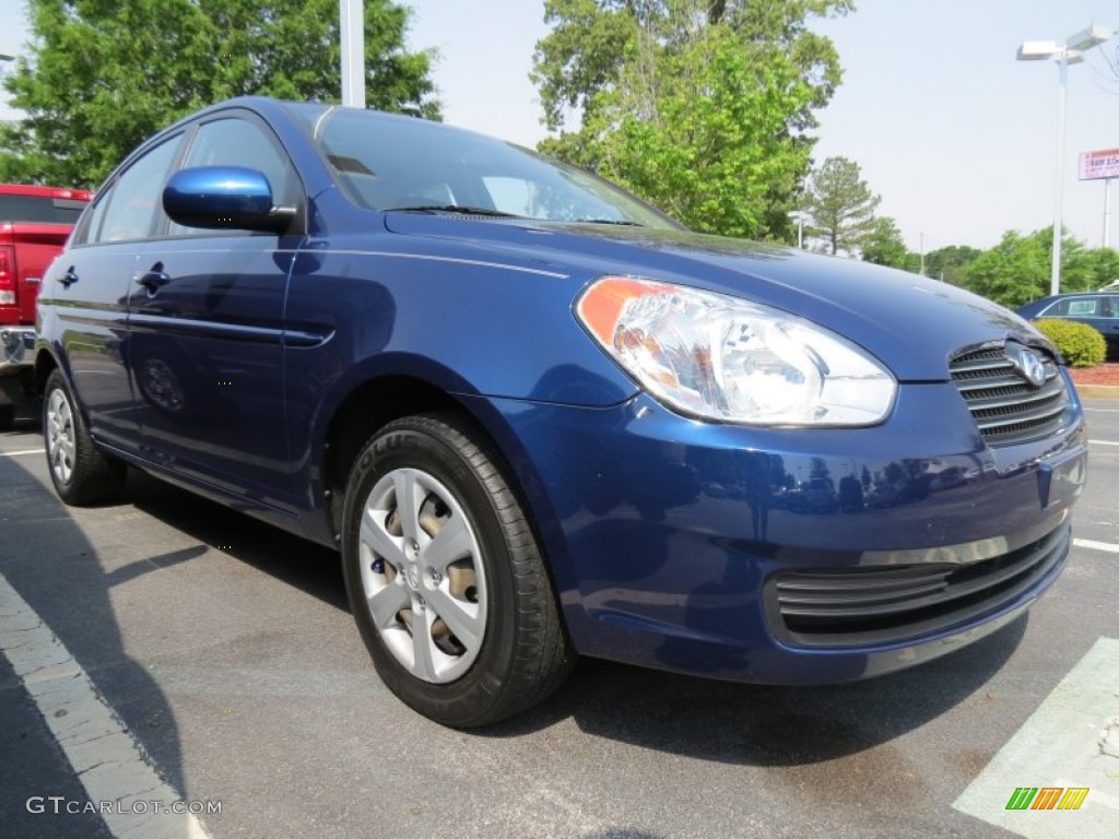 2011 Accent GLS 4 Door - Dark Sapphire Blue / Beige photo #4