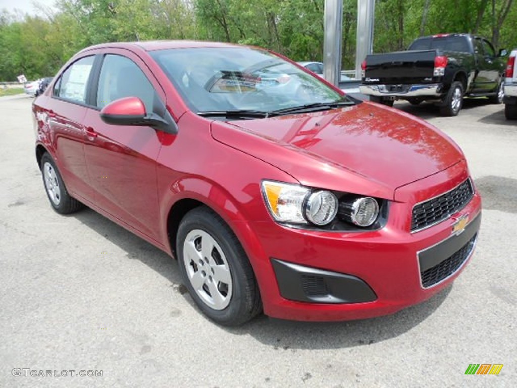 Crystal Red Tintcoat 2013 Chevrolet Sonic LS Sedan Exterior Photo #80918430