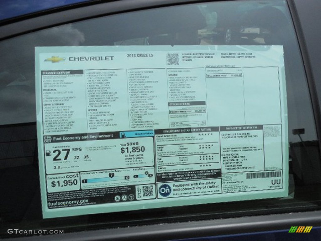 2013 Chevrolet Cruze LS Window Sticker Photo #80920259