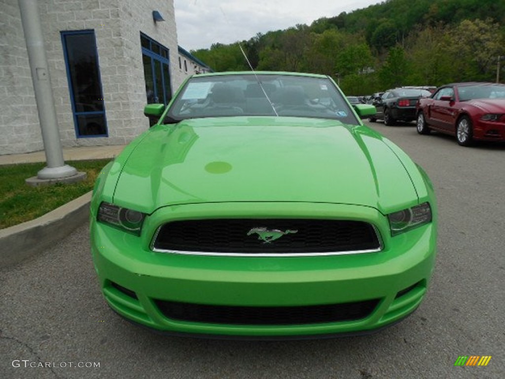 2013 Mustang V6 Premium Convertible - Gotta Have It Green / Charcoal Black photo #7