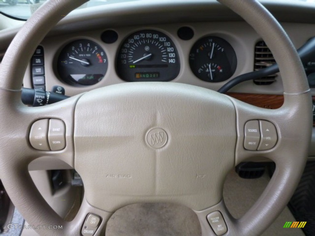 2003 Buick LeSabre Custom Taupe Steering Wheel Photo #80921274