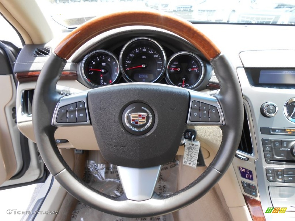 2011 Cadillac CTS 4 3.0 AWD Sedan Cashmere/Cocoa Steering Wheel Photo #80921396