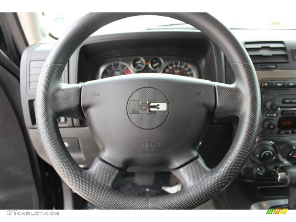 2008 Hummer H3 Standard H3 Model Ebony Black Steering Wheel Photo #80921717