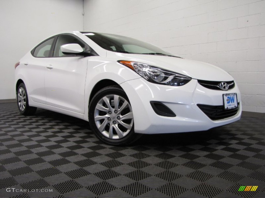 2011 Elantra GLS - Polar White / Beige photo #1