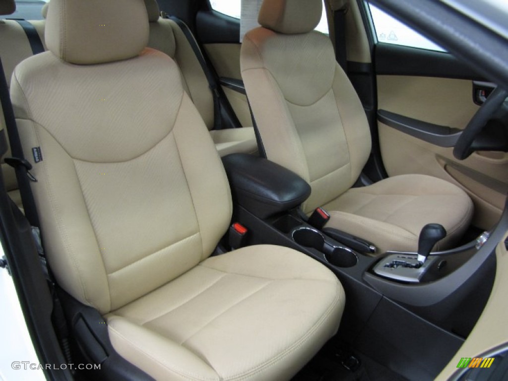 2011 Elantra GLS - Polar White / Beige photo #9